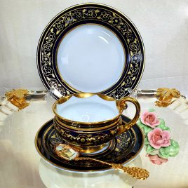 gilded cup and saucer