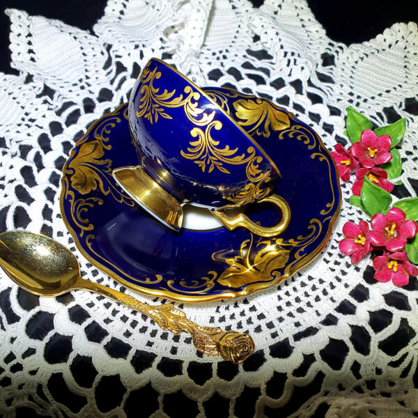 gilded cup and saucer