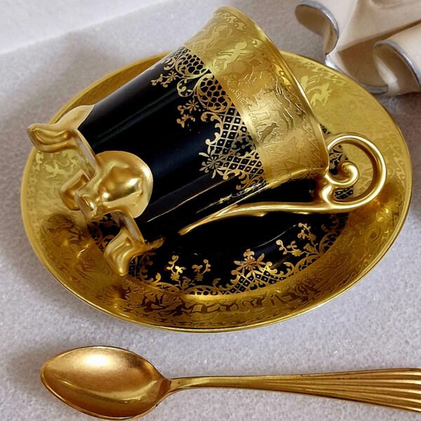 gilded cup and saucer