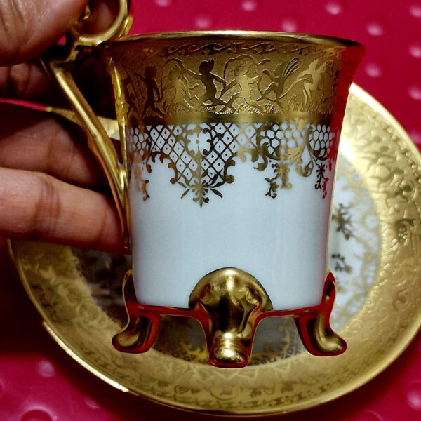 gilded cup and saucer