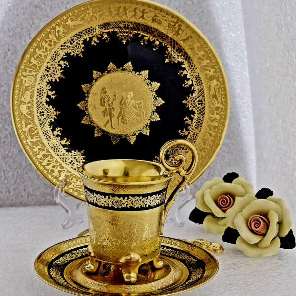 gilded cup and saucer